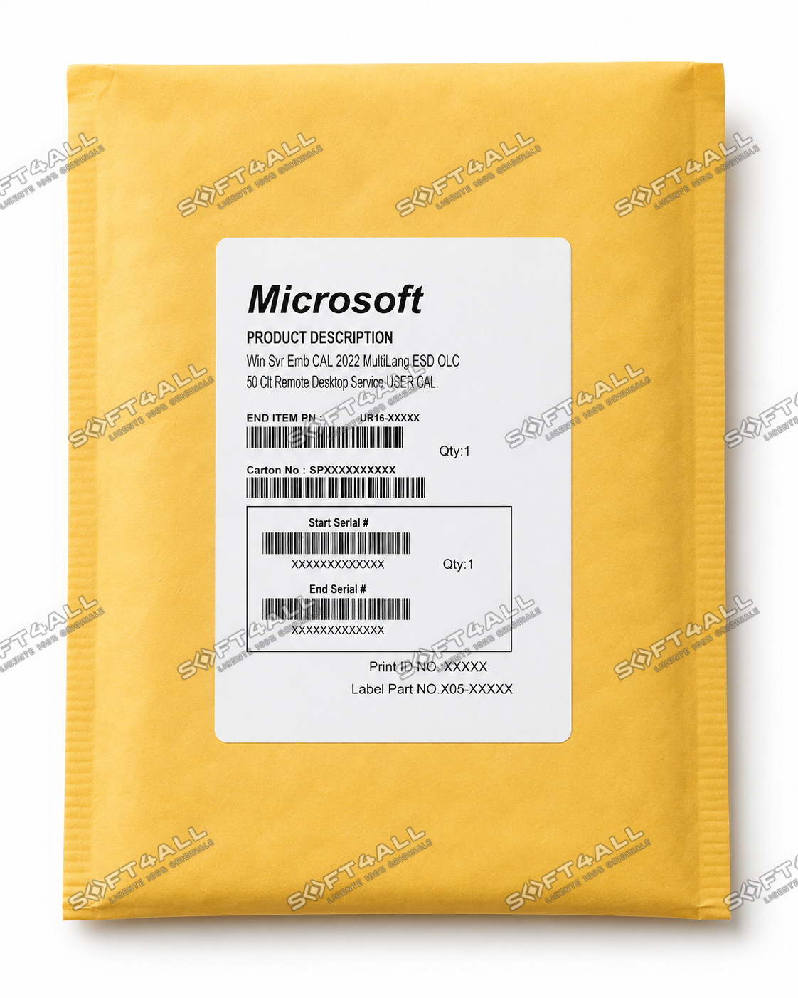 MICROSOFT Windows Server 2022, RDS CAL 1Pack DSP OEI 50 Clt User